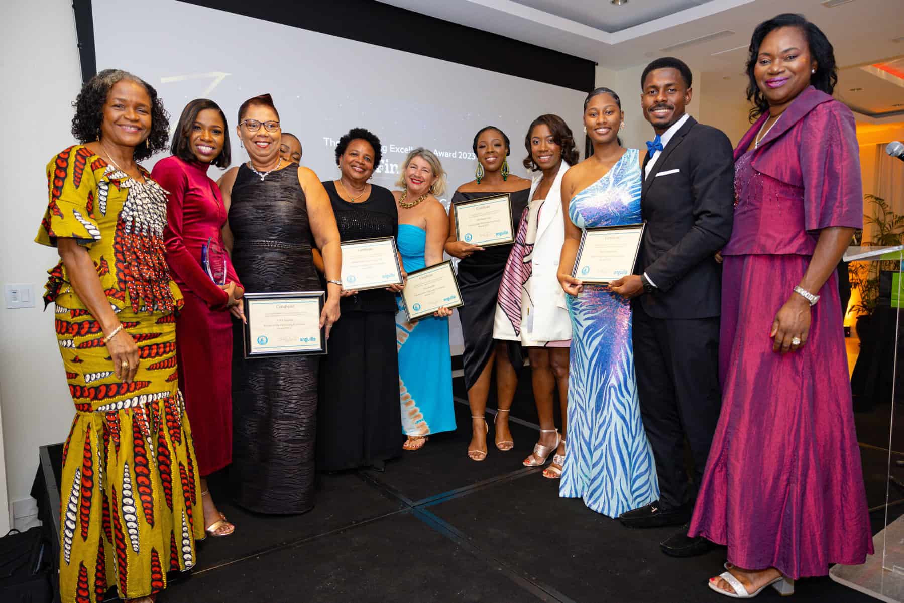 ACOCI members and award recipients on stage at the Starry Night Business Awards gala